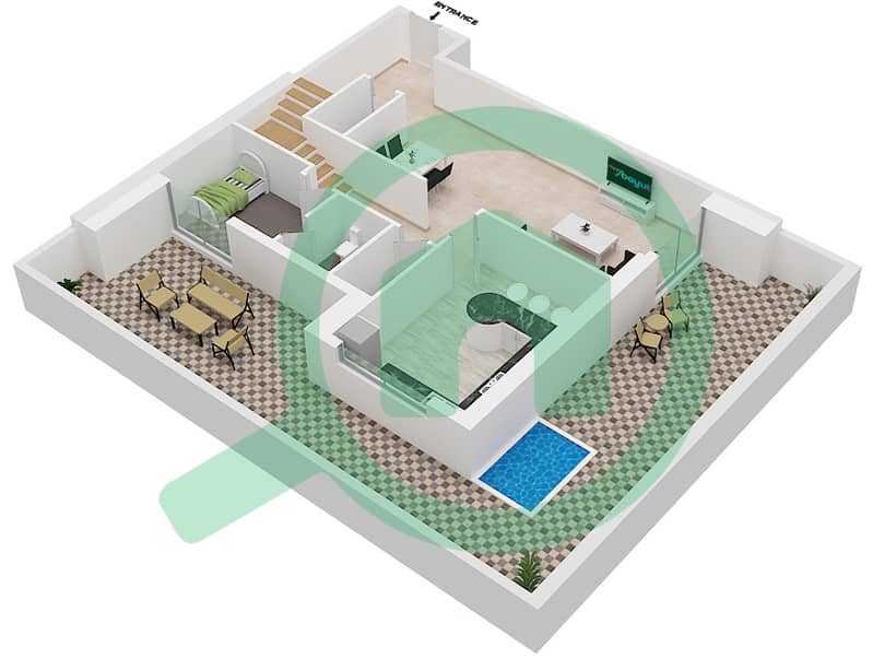 المخططات الطابقية لتصميم النموذج / الوحدة L/12 شقة 2 غرفة نوم - مون ريف interactive3D