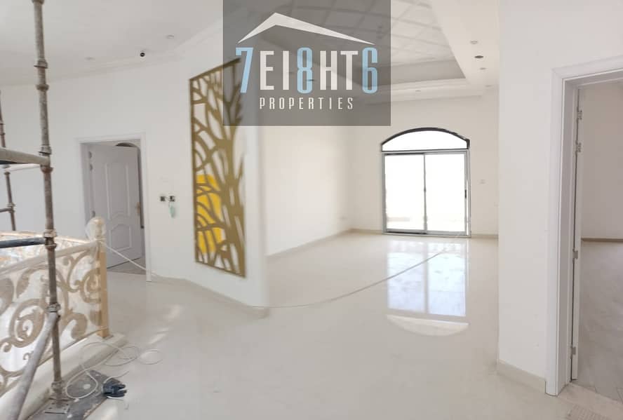 6 BRAND NEW villa under construction: 5 b/r good quality indep villa + maids room + large garden for rent in khawaneej 2