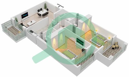 Al Waleed Gardens - 2 Bedroom Apartment Unit 2 Floor plan