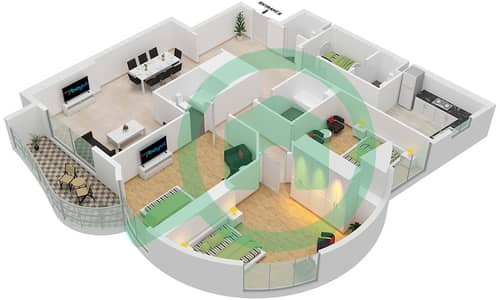 Conqueror Tower - 3 Bedroom Apartment Unit 3 Floor plan