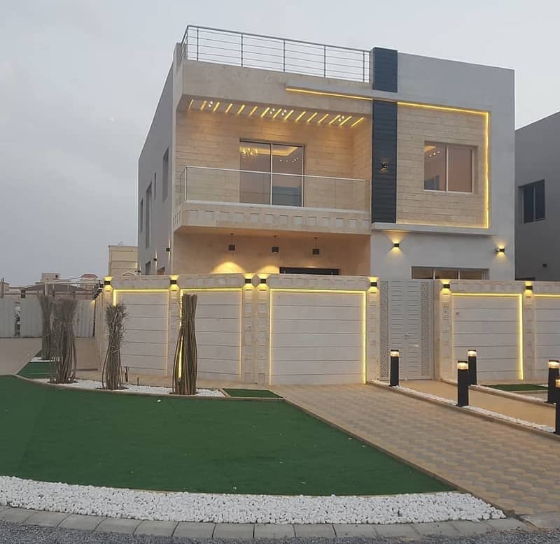Villa for sale from the most luxurious villas in Ajman with the design of Jumeirah Dubai near the mosque and the asphalt street behind Al Hamidiyah Center with a suitable area and close to all services at a very attractive price with bank financing