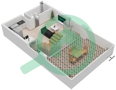 المخططات الطابقية لتصميم النموذج C شقة 2 غرفة نوم - الواحة ريزيدنس 2