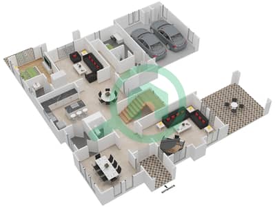 المخططات الطابقية لتصميم النموذج 4 فیلا 6 غرف نوم - أفينيدا 1