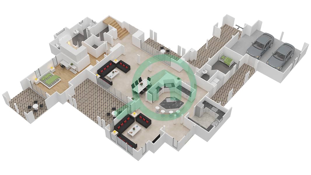 La Avenida 1 - 5 Bedroom Villa Type 5 Floor plan Ground Floor interactive3D