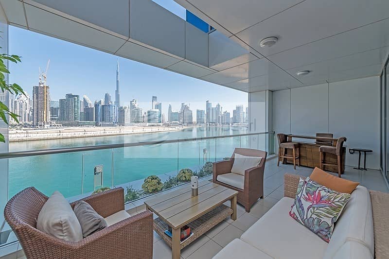 Burj and Canal View | 3BR Townhouse Plus TV Lounge