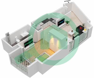 15 Нортсайд - Апартамент 1 Спальня планировка Тип/мера 1D/2 TOWER A