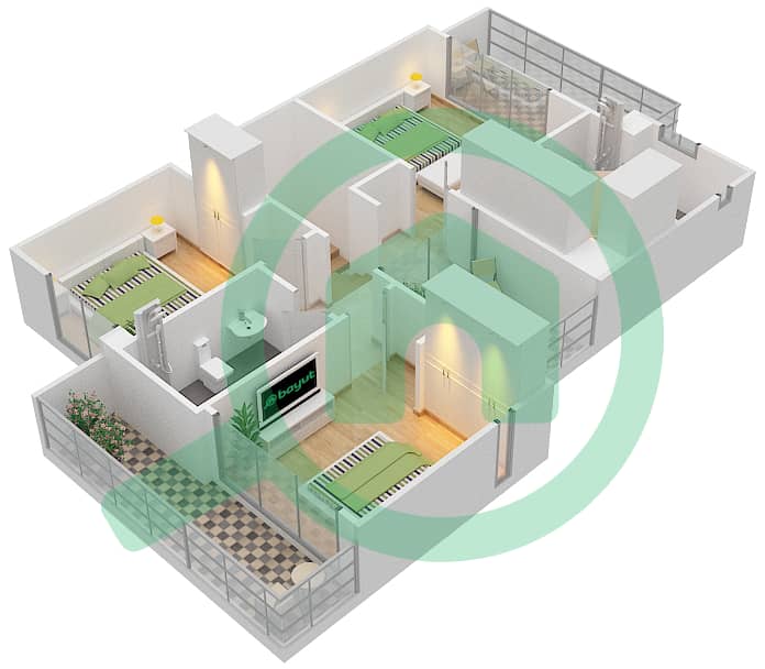 Ruba - 4 Bedroom Townhouse Type/unit MANAR/TH01,TH04,TH05,TH06 Floor plan interactive3D