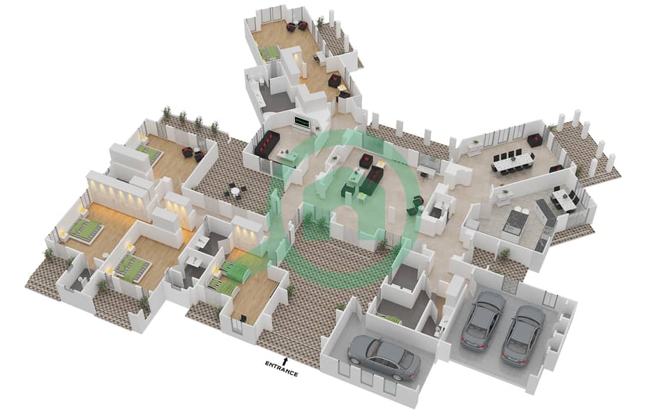 Гольф Хомс - Вилла 5 Cпальни планировка Тип CASTILLA - C interactive3D
