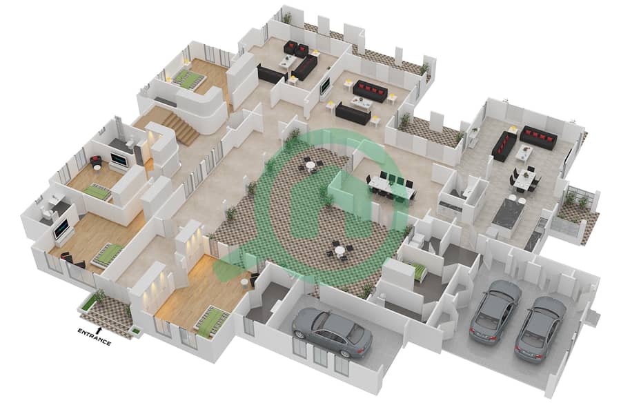 Golf Homes - 5 Bedroom Villa Type SUNCADIA -D Floor plan interactive3D