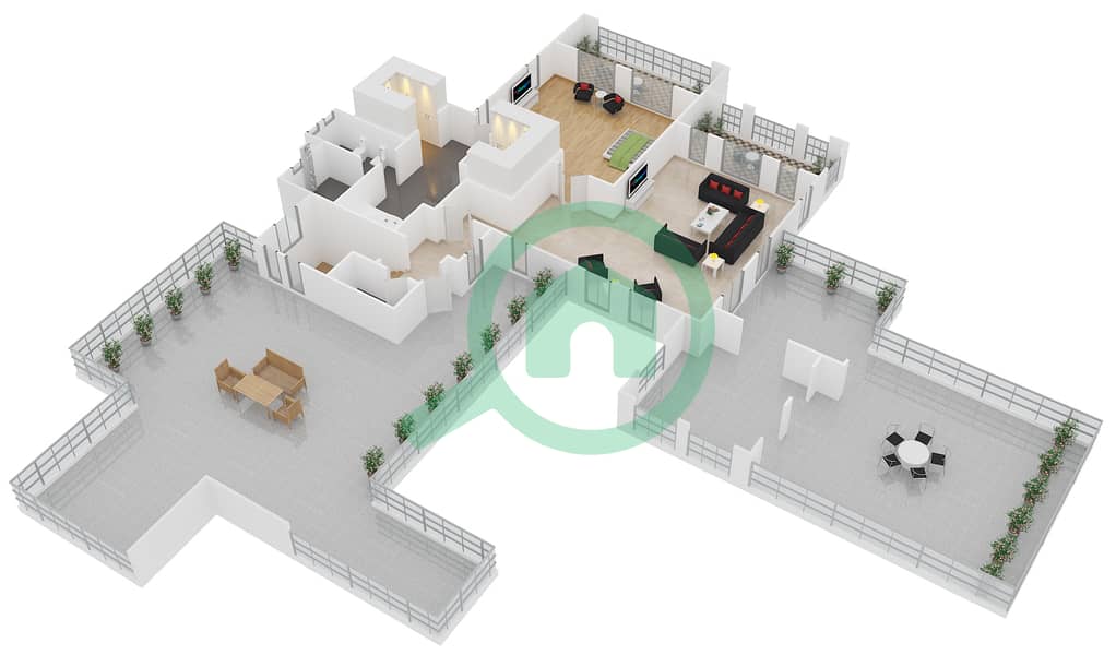 المخططات الطابقية لتصميم النموذج SUNCADIA -D فیلا 5 غرف نوم - غولف هومز interactive3D