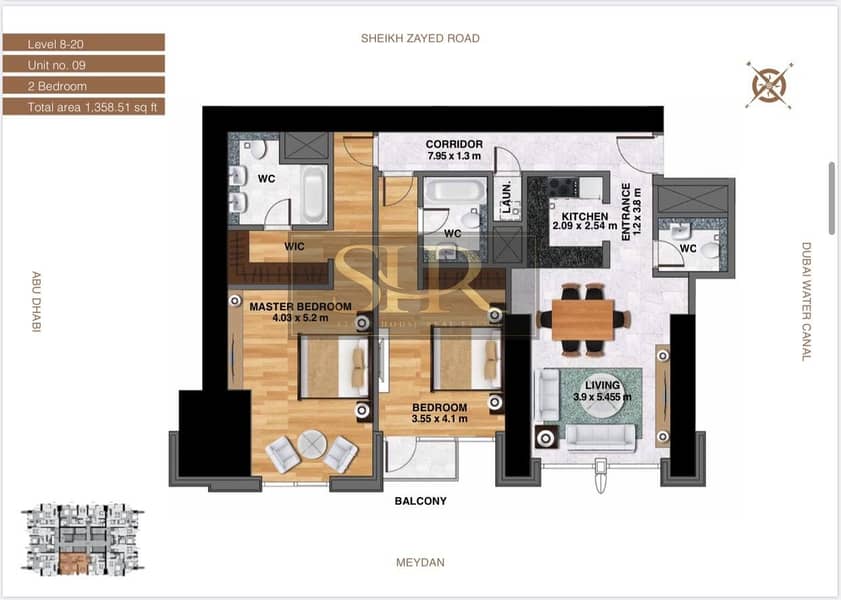 12 FULL CANAL VIEW 2B/R+HALL HIGH FLOOR  MULT CHQS