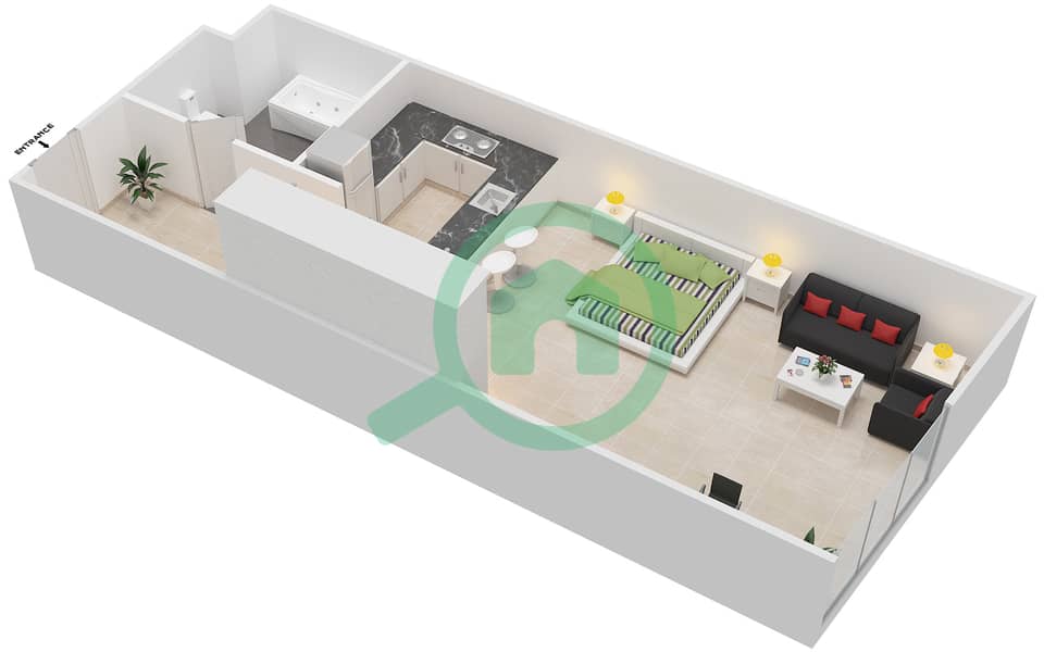 Hydra Avenue Towers - Studio Apartment Type/unit 3 UNIT 11 BLOCK C8 Floor plan interactive3D