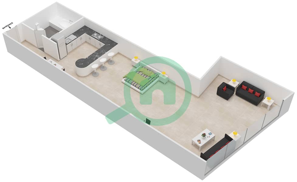 Hydra Avenue Towers - Studio Apartment Type/unit 3 UNIT 5 BLOCK C7 Floor plan interactive3D