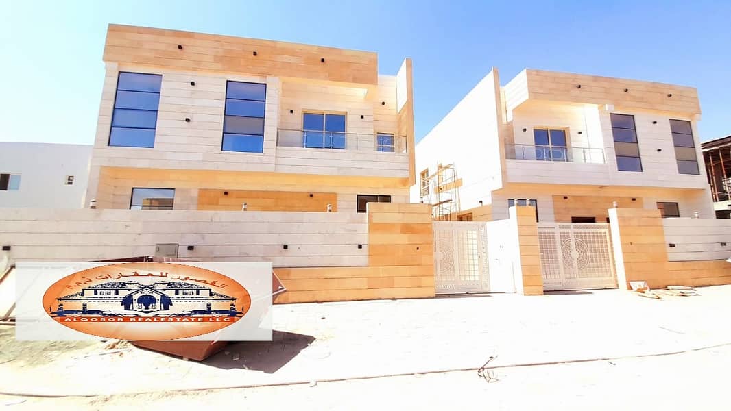 Modern villa for sale with luxurious European design and finishes with high presence in the most prestigious sites and close to all services in Ajman and all banking facilities