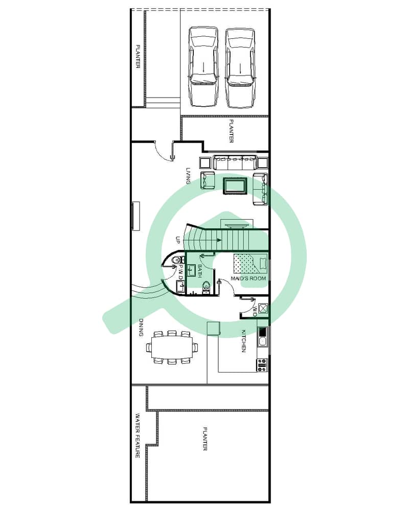 多瑙河畔梦幻住宅区 - 4 卧室联排别墅类型1E戶型图 interactive3D