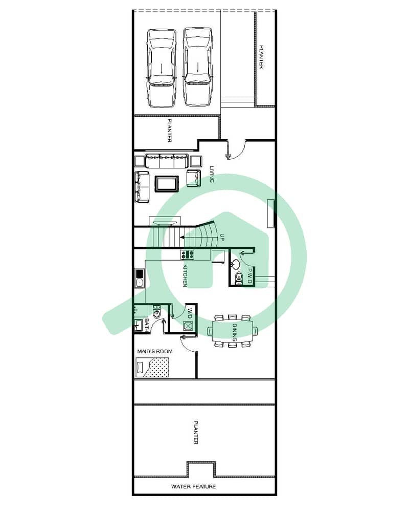 المخططات الطابقية لتصميم النموذج 1M تاون هاوس 4 غرف نوم - دريمز من دانوب interactive3D