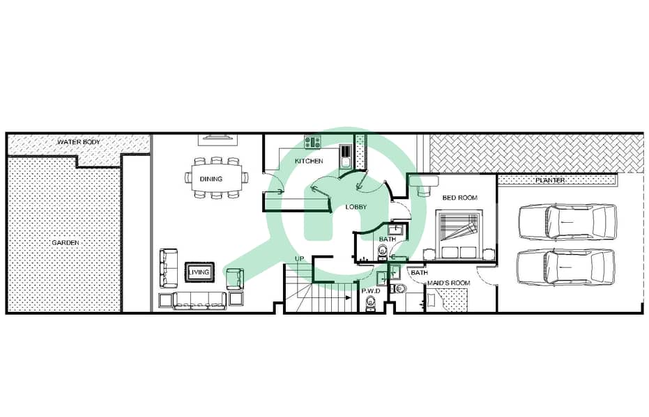 多瑙河畔梦幻住宅区 - 4 卧室联排别墅类型2戶型图 interactive3D