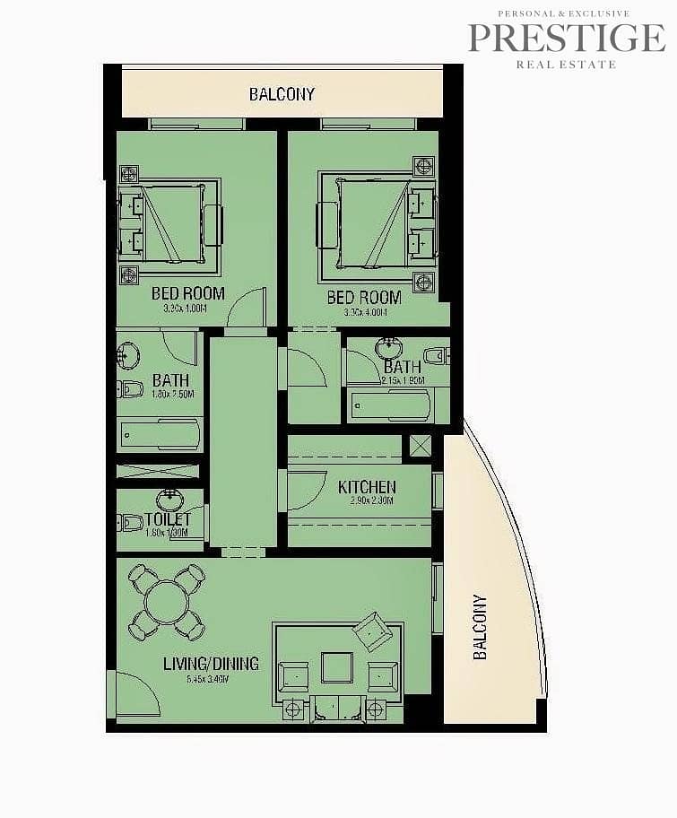 11 2Bed I Golf View | High Floor | New Building