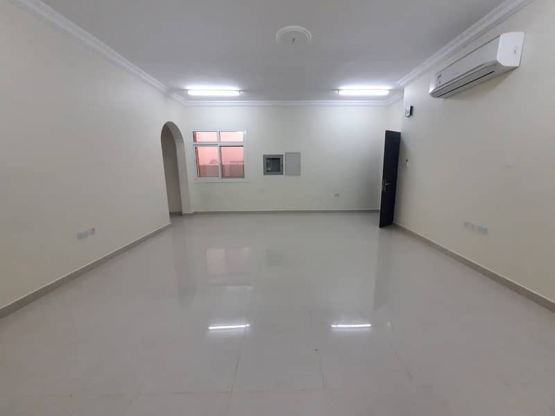 2 Two-bedroom apartment and a hall for rent in Shakhbout City There is an electric elevator