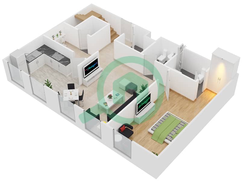 Astoria Residence - 3 Bedroom Apartment Unit D5 Floor plan interactive3D