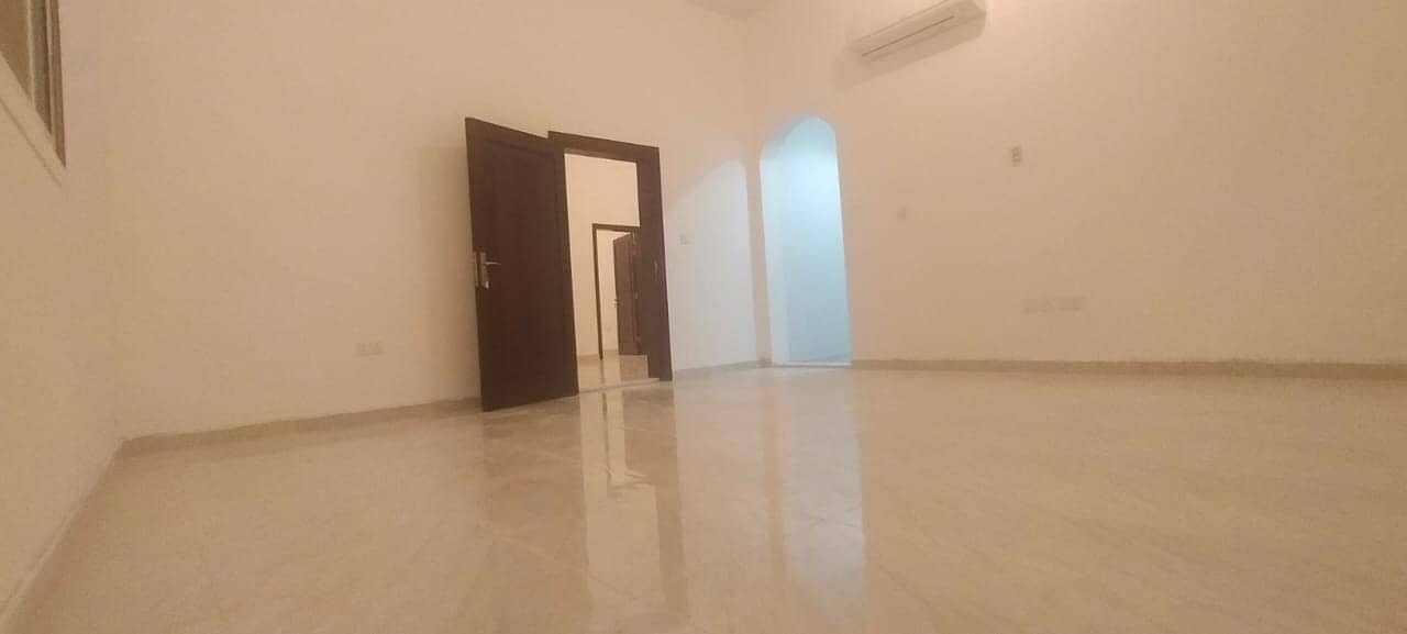 For rent in Al Shamkha, a luxurious 3-bedroom apartment / separate majlis / hall with a private roof / maid's room