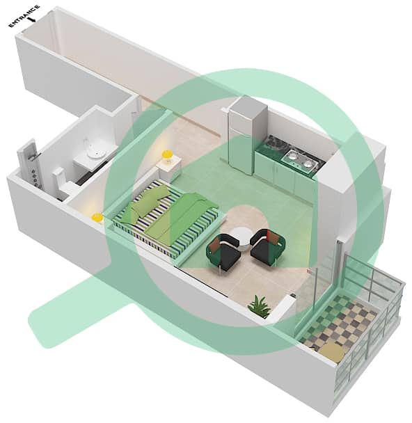 Belgravia Heights 2 - Studio Apartment Type/unit T2A/211 Floor plan interactive3D