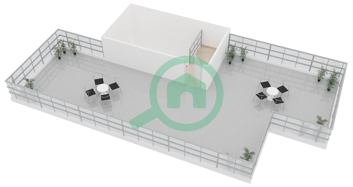 المخططات الطابقية لتصميم النموذج 1 تاون هاوس 4 غرف نوم - الضاحية 12 interactive3D