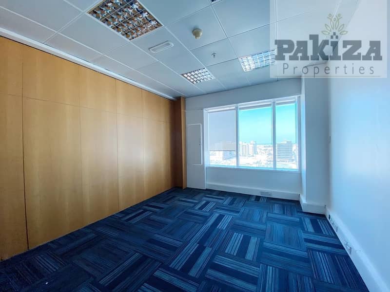 3 NEAR METRO|CLOSED GLASS PARTITIONS|BRIGHT & SPACIOUS FULLY FITTED OFFICE FOR RENT IN SHEIK ZAYED ROAD