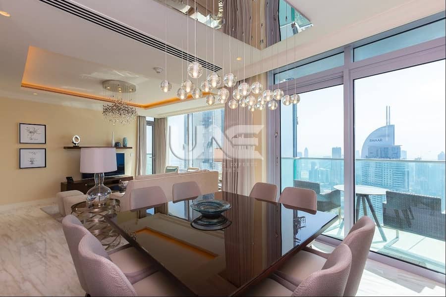 Luxury Duplex| Full Burj and Fountain View| High Floor| 4BR