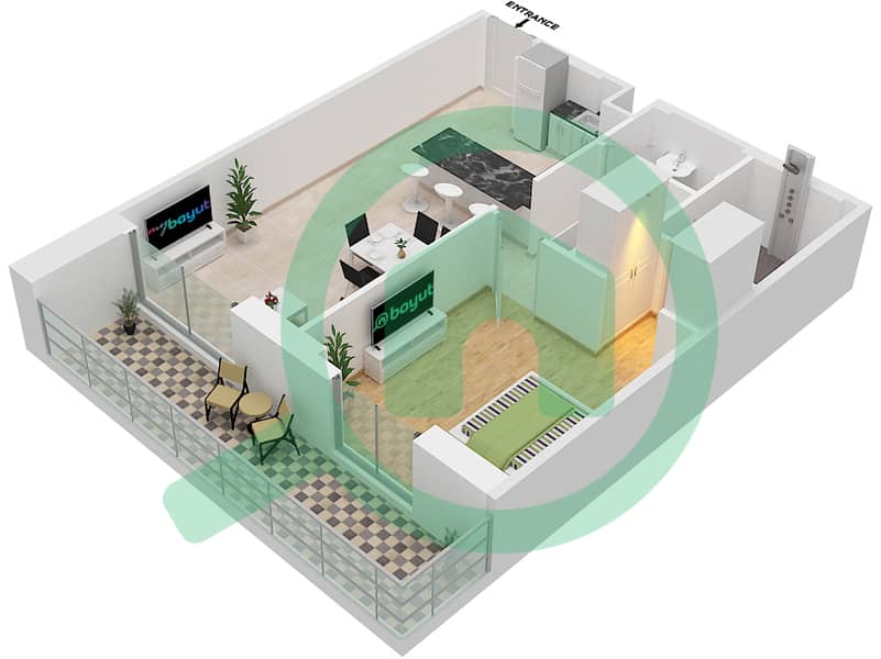 2020 Marquis - 1 Bedroom Apartment Unit 213 Floor plan Second Floor interactive3D