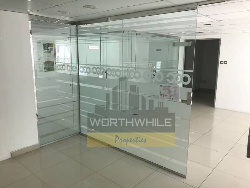 Best place for Saloon!!! A beautiful 1611 sq ft glass fitted office space is for rent in Khalidiyah