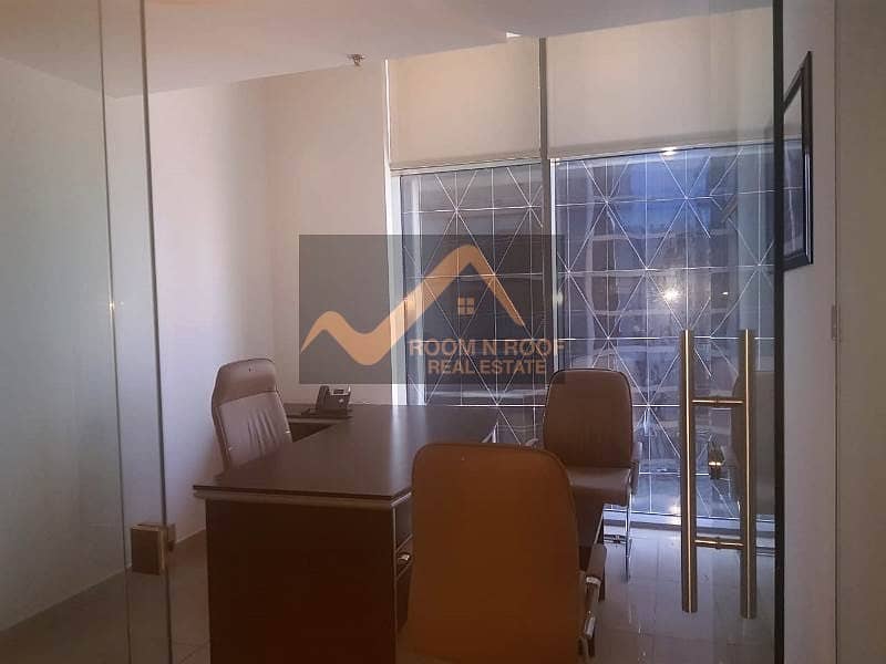 37 Burj Khalifa View|  Furnished Office| Lake View| Glass Partitions |The Metropolis Tower| Business Bay
