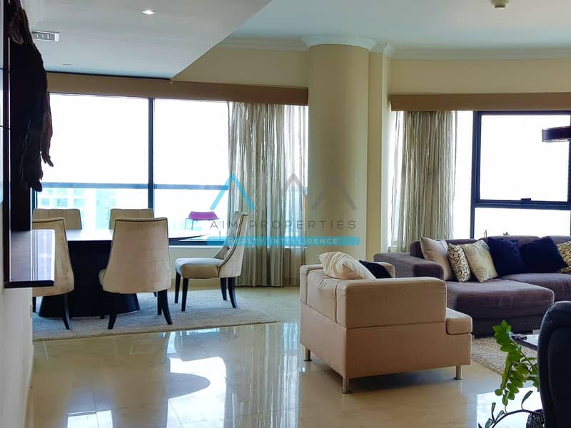 Higher Floor | 3BR | Furnished | Marina View | Chiller free