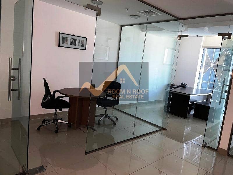 4 Burj Khalifa View|  Furnished Office| Lake View| Glass Partitions |The Metropolis Tower| Business Bay
