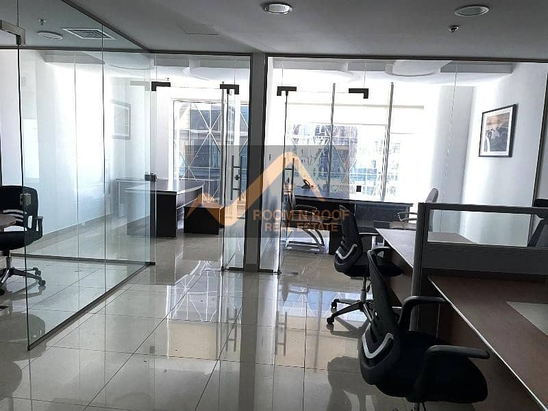 15 Burj Khalifa View|  Furnished Office| Lake View| Glass Partitions |The Metropolis Tower| Business Bay
