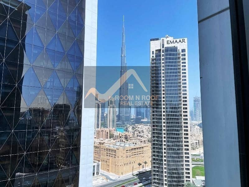 46 Burj Khalifa View|  Furnished Office| Lake View| Glass Partitions |The Metropolis Tower| Business Bay