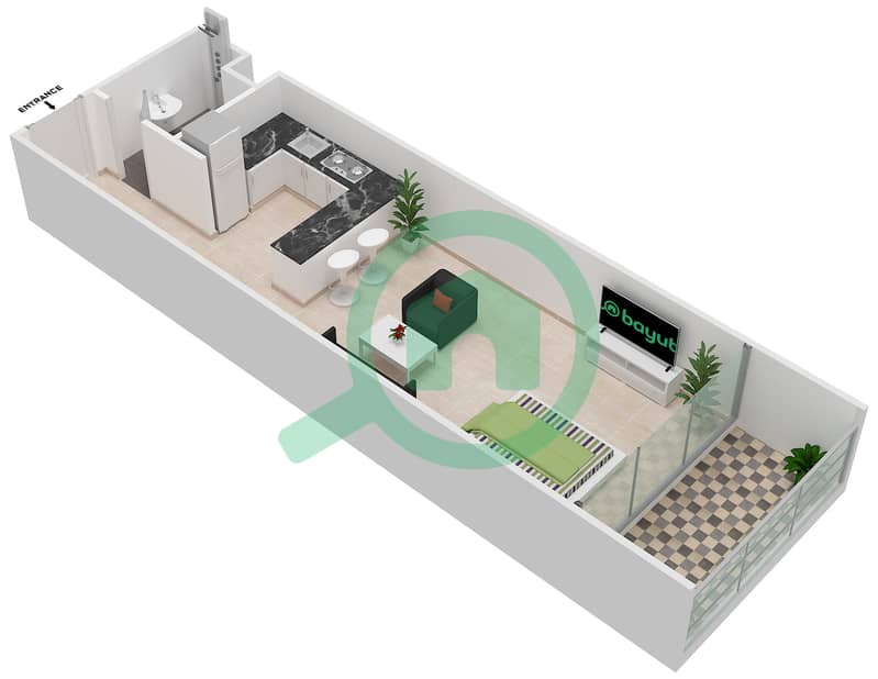 المخططات الطابقية لتصميم النموذج A شقة  - شيماء بريمو interactive3D