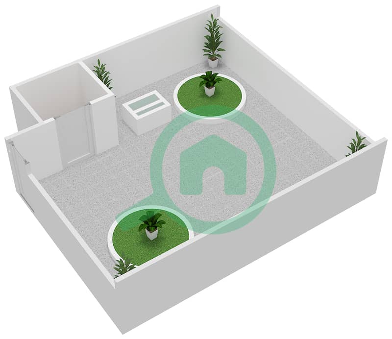 المخططات الطابقية لتصميم النموذج C شقة 2 غرفة نوم - شيماء بريمو Upper Floor interactive3D