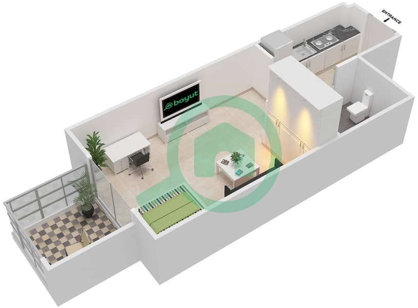 Шаиста Азизи - Апартамент Студия планировка Единица измерения 09 FLOOR 2-4 Floor 2-4 interactive3D