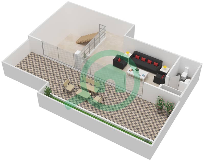 阿齐兹绍伊斯塔公寓 - 2 卧室公寓单位07 12TH & 13TH FLOOR戶型图 interactive3D