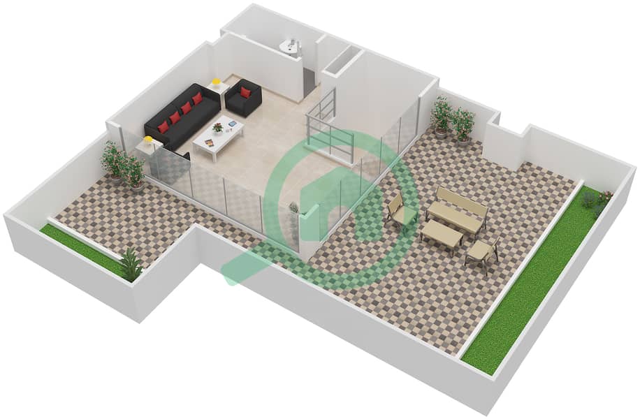 المخططات الطابقية لتصميم الوحدة 15 12TH & 13TH FLOOR شقة 2 غرفة نوم - شايستا عزيزي interactive3D