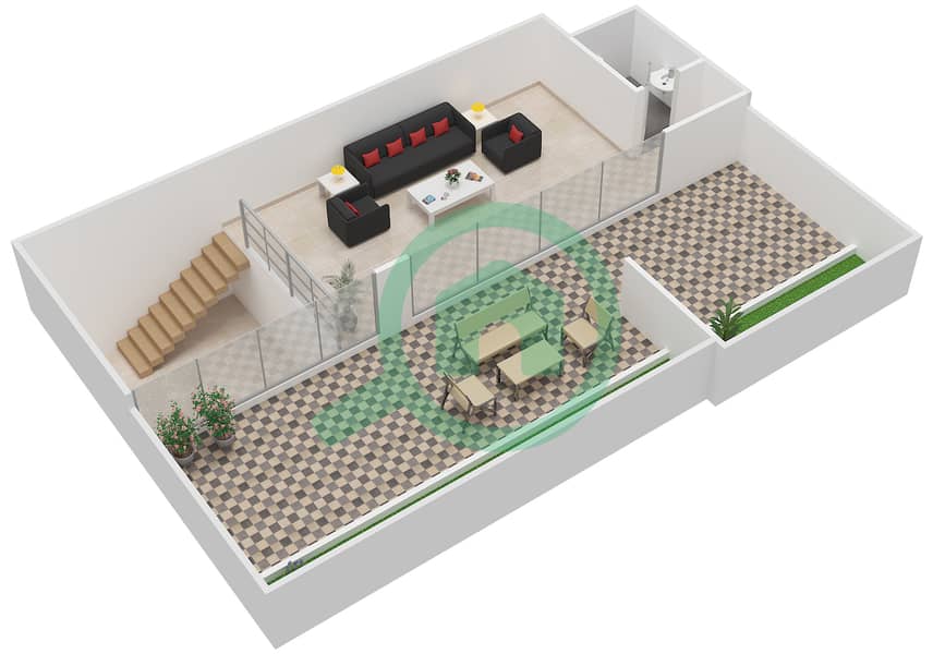المخططات الطابقية لتصميم الوحدة 13 12TH & 13TH FLOOR شقة 2 غرفة نوم - شايستا عزيزي interactive3D