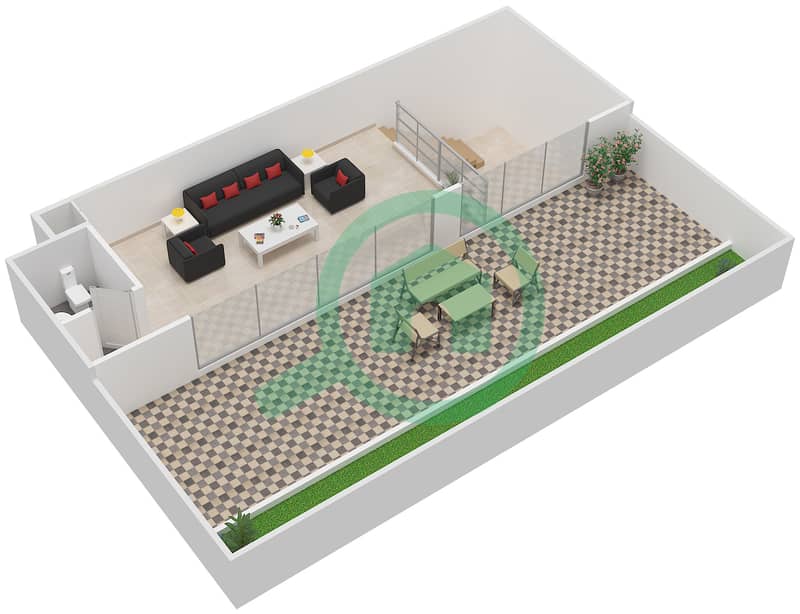 المخططات الطابقية لتصميم الوحدة 12 12TH & 13TH FLOOR شقة 2 غرفة نوم - شايستا عزيزي interactive3D