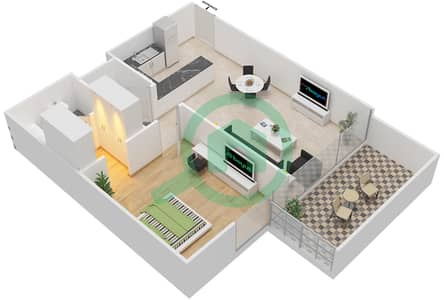 Shaista Azizi - 1 Bed Apartments Unit 02 Floor 5 Floor plan