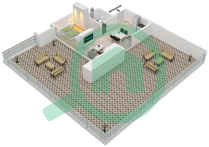 阿齐兹里维埃拉38号楼 - 1 卧室公寓类型／单位2A/8戶型图
