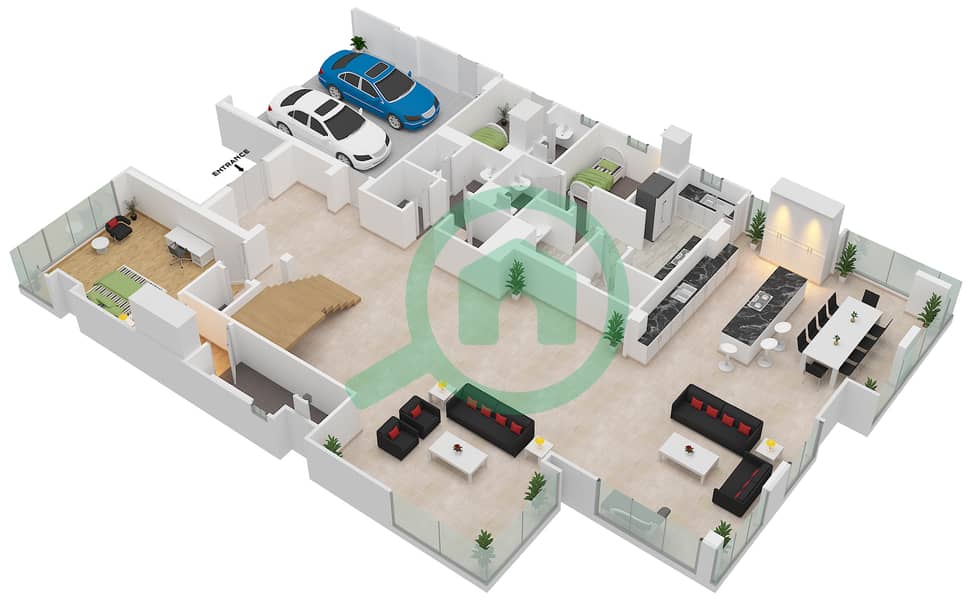 Ellington Collection - 5 Bedroom Villa Type A Floor plan Ground Floor interactive3D