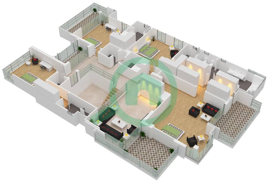 Ellington Collection - 5 Bedroom Villa Type A Floor plan First Floor interactive3D