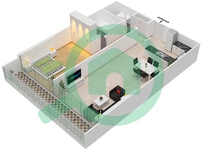 City Apartments - 1 Bed Apartments Unit 107 Floor plan