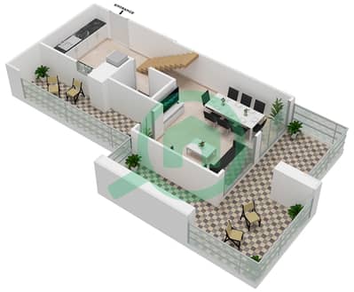 绿洲公寓1号 - 2 卧室顶楼公寓类型B戶型图