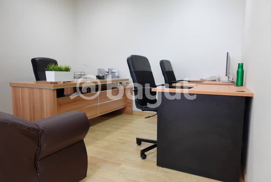 FULLY FITTED EXECUTIVE OFFICE WITH EJARI |AL MUSALLA TOWERS |FREE PARKING |NEAR METRO| 0% COMMISSION